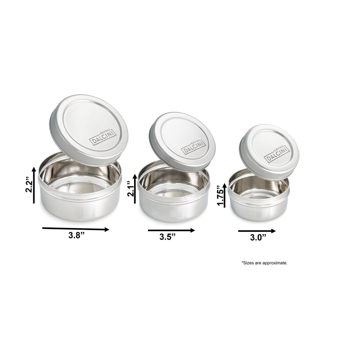 Round Snack Trio | Mix of 3 Container Sizes-Dalcini Stainless-Modern Rascals