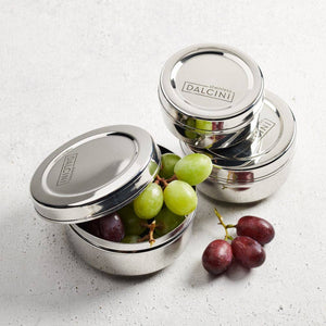 Round Snack Trio | Mix of 3 Container Sizes-Dalcini Stainless-Modern Rascals