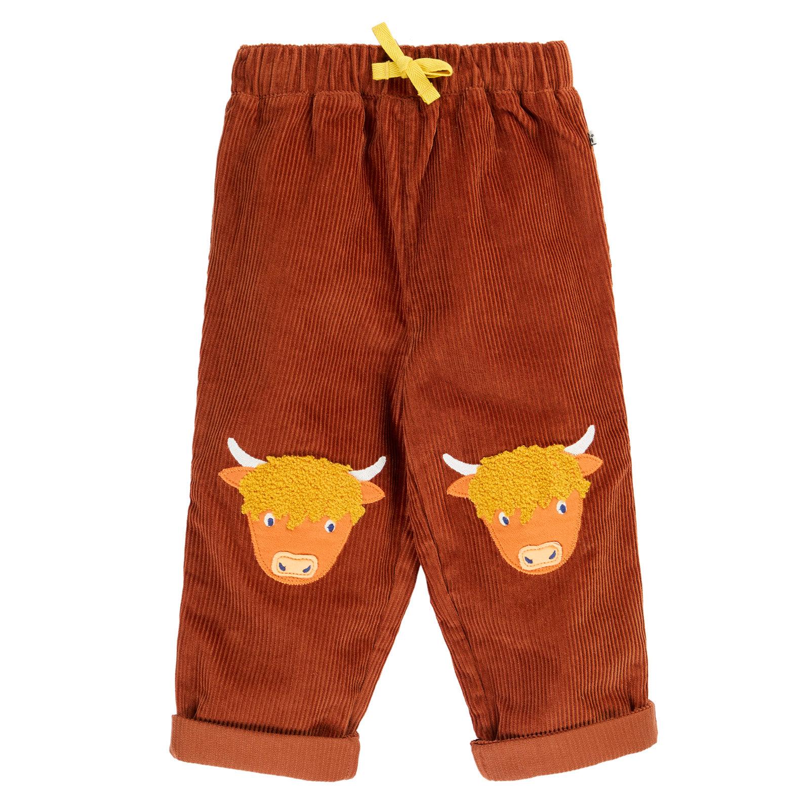 Rust / Highland Cow Arlo Cord Trousers - 2 Left Size 3-4 & 4-5 years-Frugi-Modern Rascals