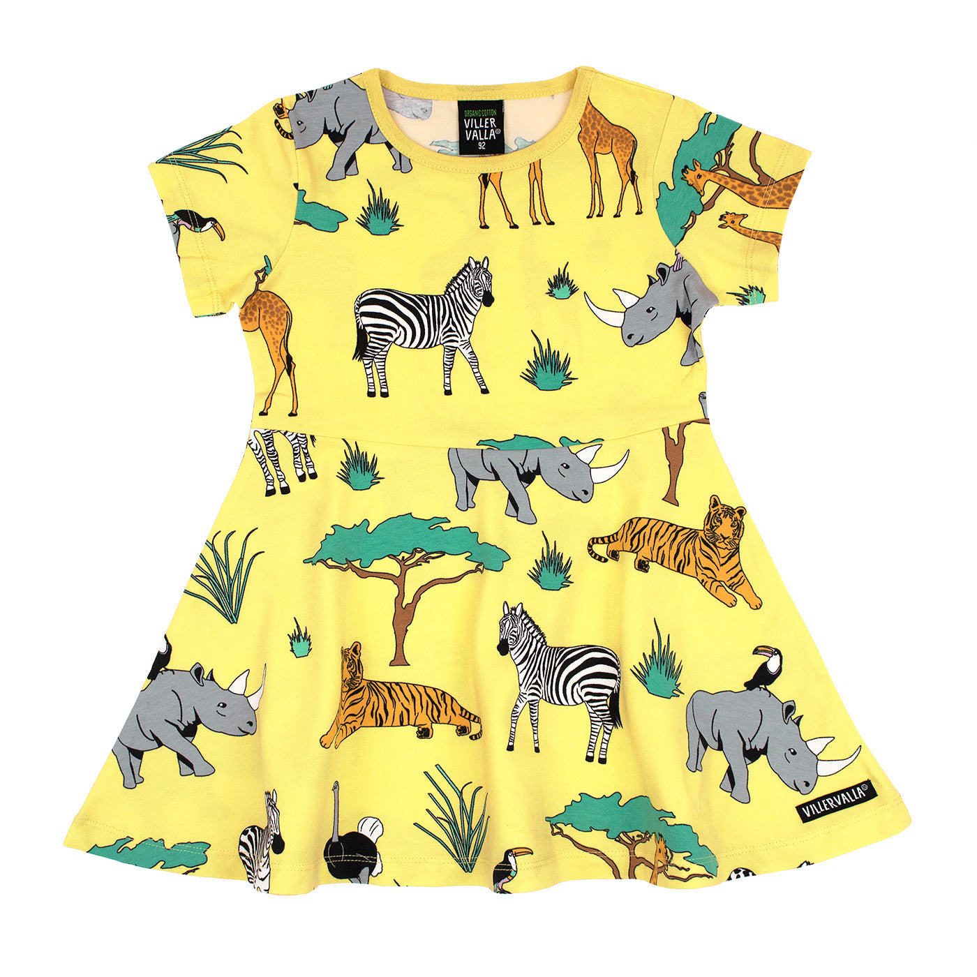 Safari Half Circle Short Sleeve Twirl Dress - Lemon - 2 Left Size 9-10 & 10-11 years-Villervalla-Modern Rascals