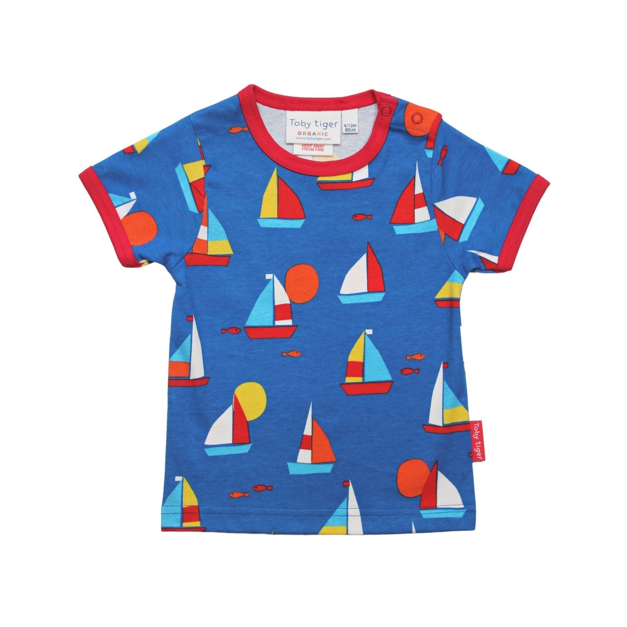 Sailboat Short Sleeve Shirt - 1 Left Size 6-7 years-Toby Tiger-Modern Rascals
