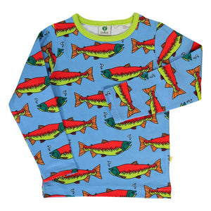 Salmon Long Sleeve Shirt - 1 Left Size 7-8 years-Smafolk-Modern Rascals