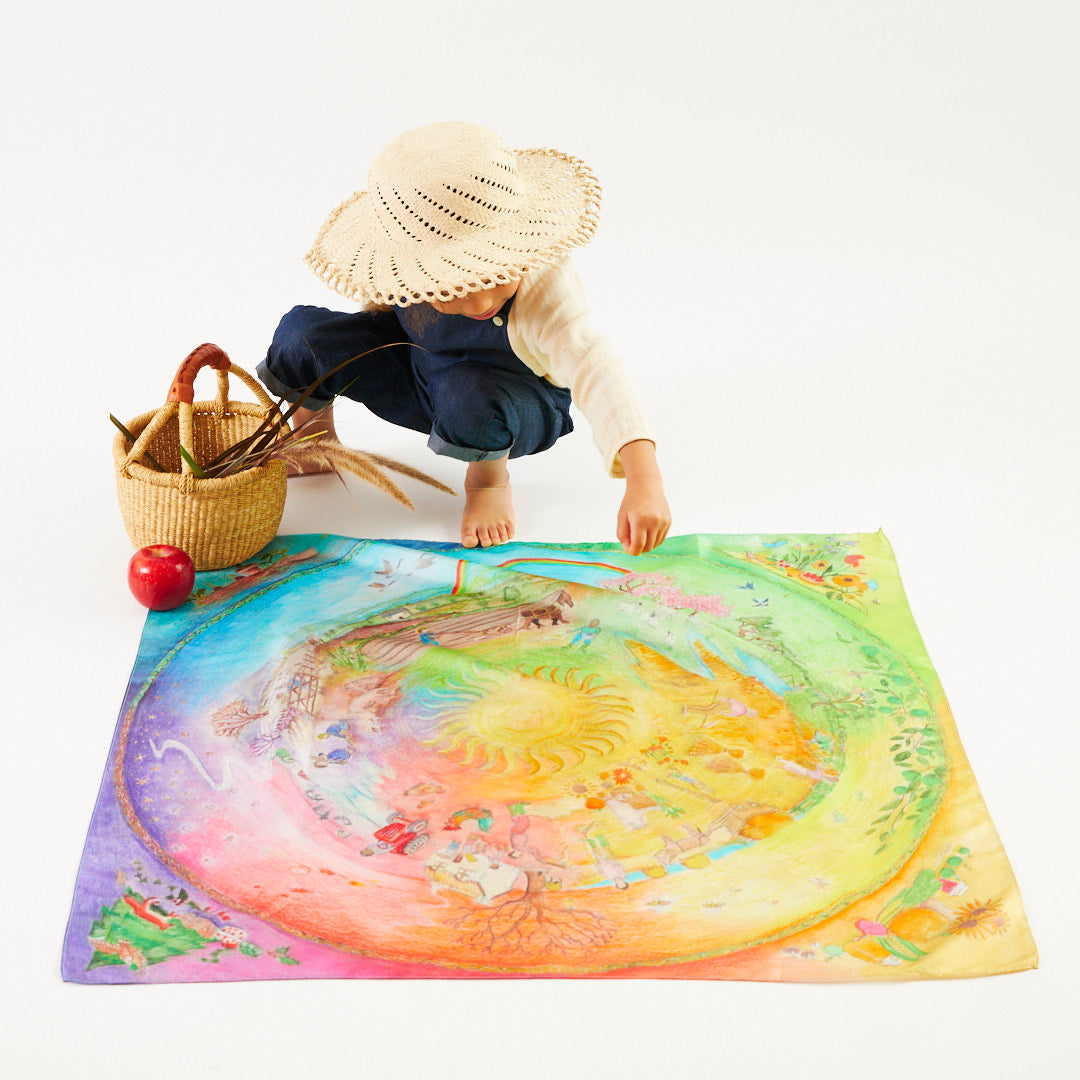 Sarah's Silks Classic Playsilk - Around the Year on the Farm - collab with the Wilded Family-Sarah's Silks-Modern Rascals