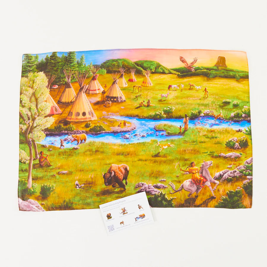 Sarah's Silks Lakota Storytelling Playsilk - collab with Lakota Artist Caroline Stadnick-Sarah's Silks-Modern Rascals