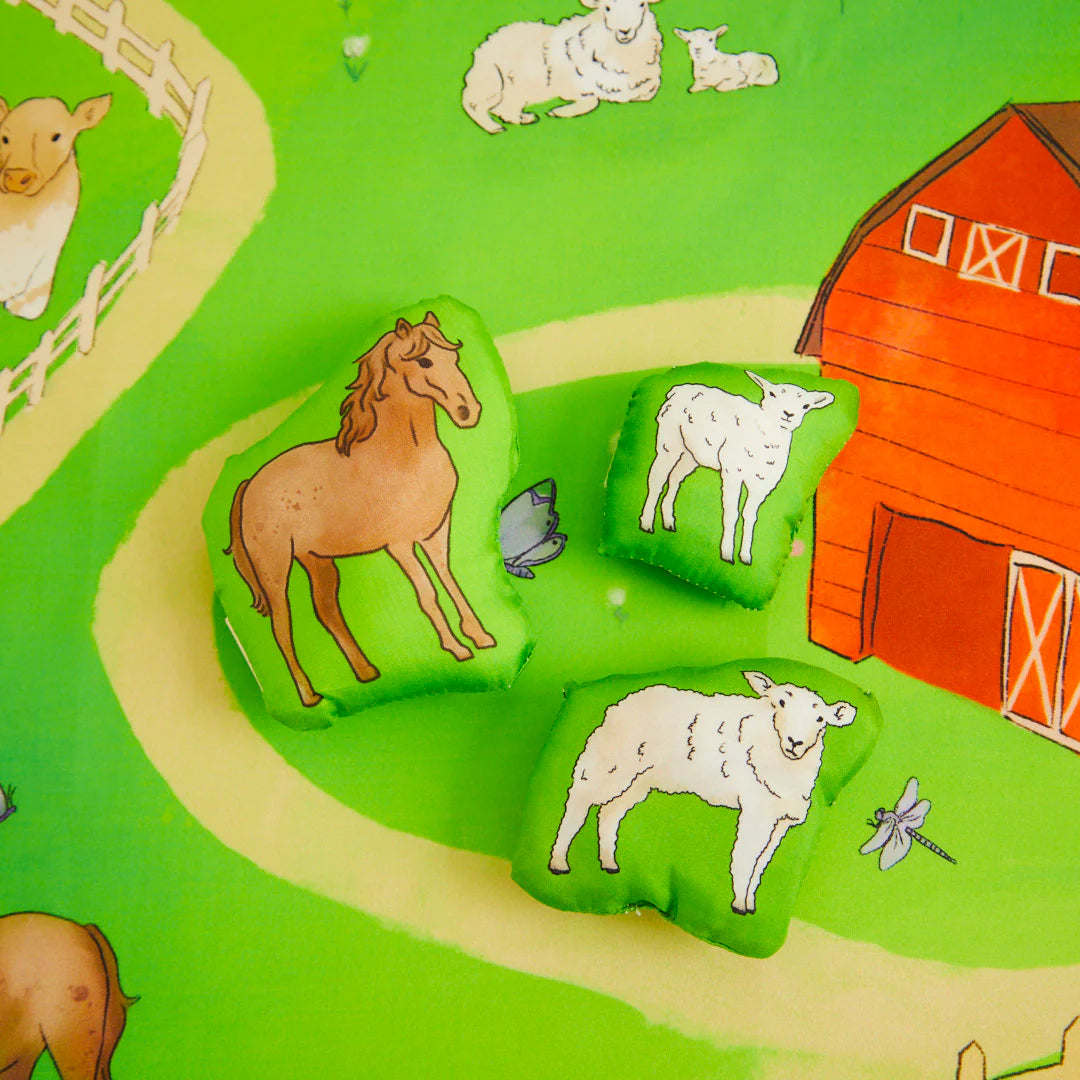 Sarah's Silks On The Farm Playmap And Stuffed Animals Set-Sarah's Silks-Modern Rascals