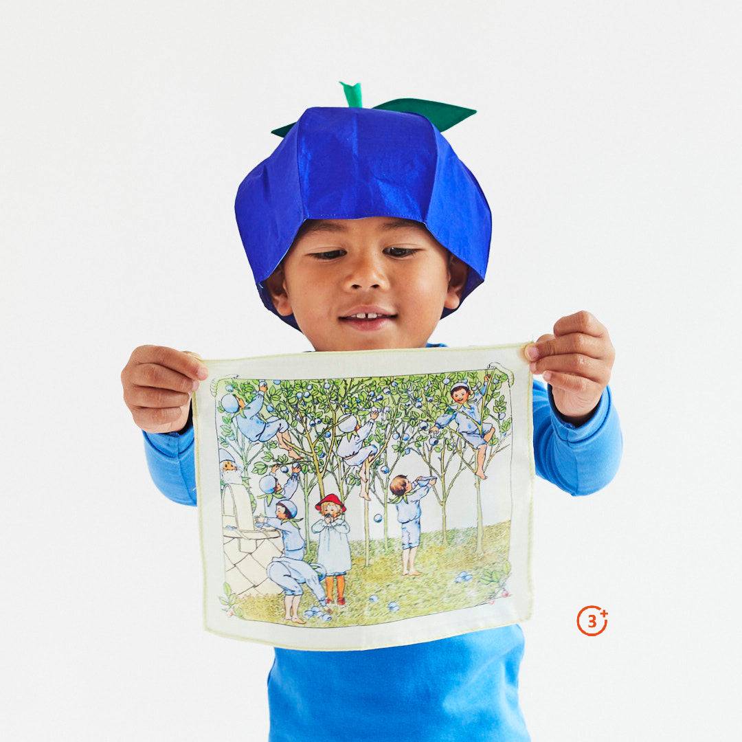 Sarah's Silks Seek and Find Playsilk - MINI Blueberry Family Family Collab with Elsa Beskow-Sarah's Silks-Modern Rascals