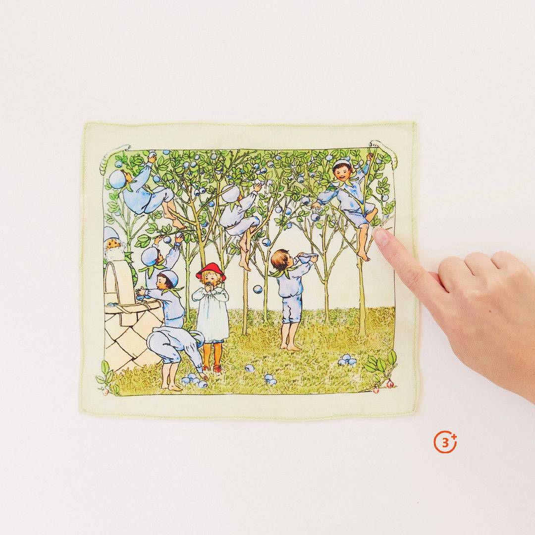 Sarah's Silks Seek and Find Playsilk - MINI Blueberry Family Family Collab with Elsa Beskow-Sarah's Silks-Modern Rascals