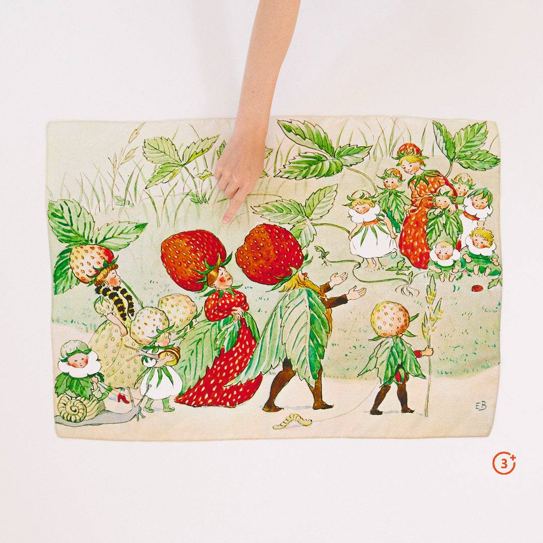 Sarah's Silks Seek and Find Playsilk - Strawberry Family Collab with Elsa Beskow-Sarah's Silks-Modern Rascals