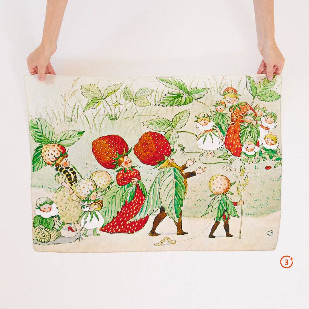 Sarah's Silks Seek and Find Playsilk - Strawberry Family Collab with Elsa Beskow-Sarah's Silks-Modern Rascals