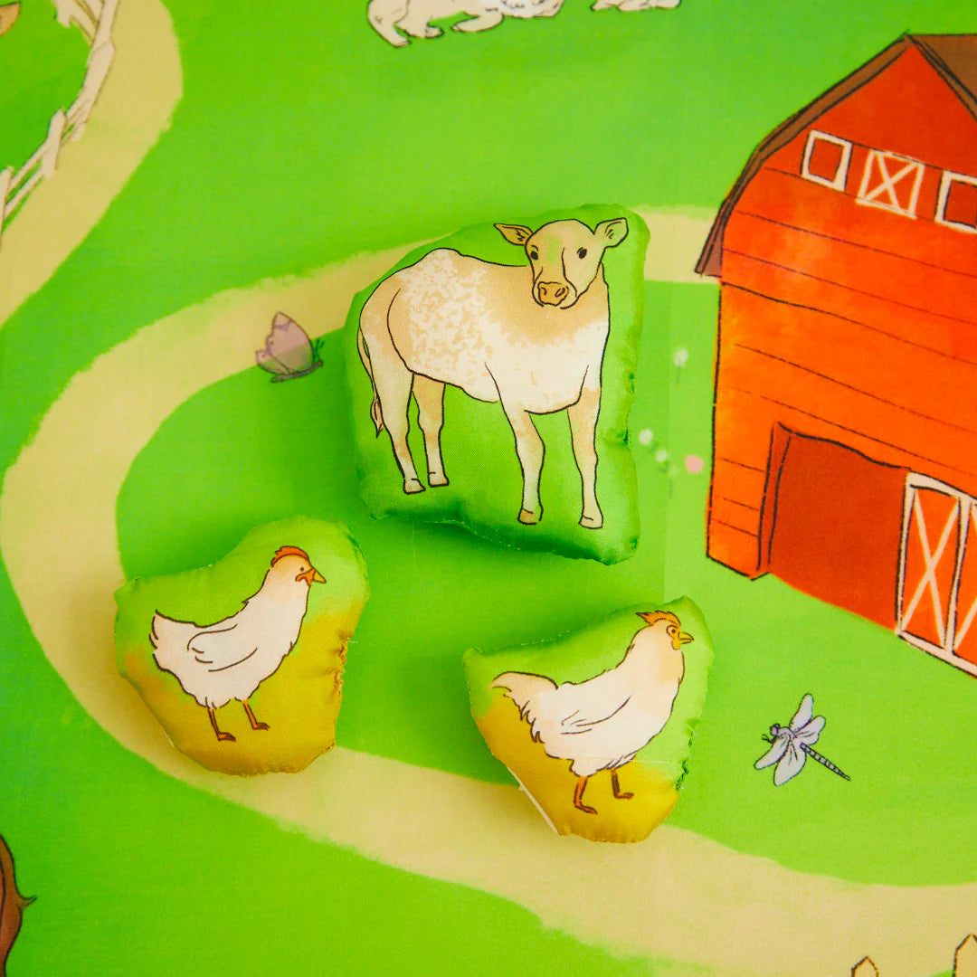 Sarah's Silks Stuffed Animal Set - Cow, Hen And Rooster-Sarah's Silks-Modern Rascals