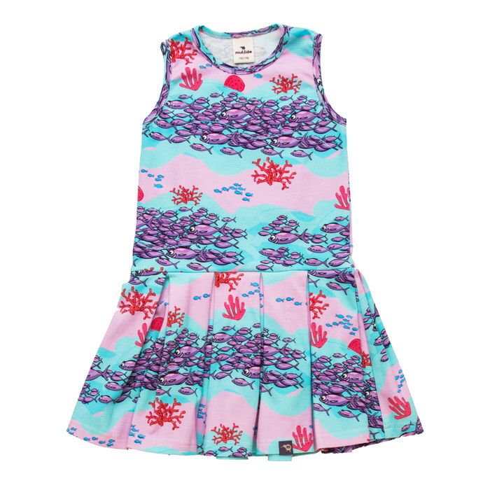 School of Fish Sleeveless Summer Dress - 1 Left Size 8-10 years-Mullido-Modern Rascals