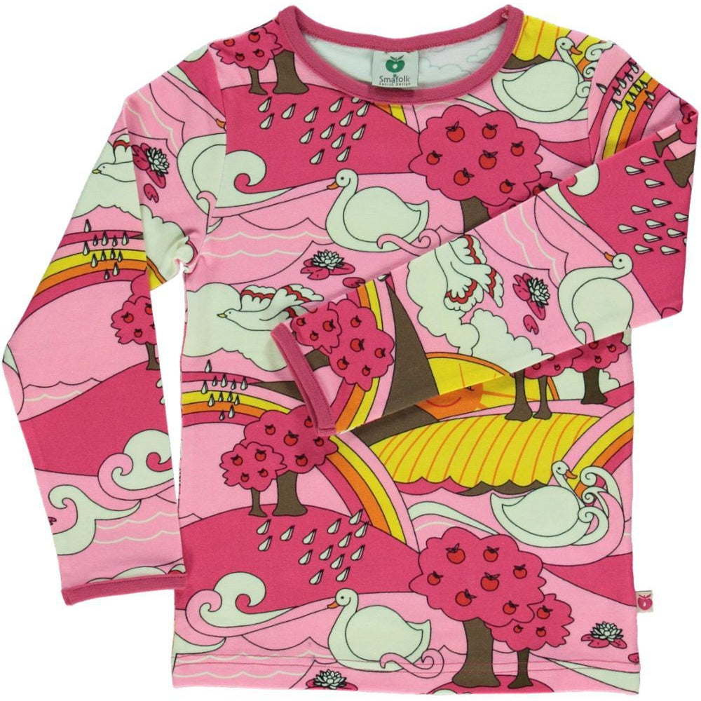 Sea Pink Landscape Long Sleeve Shirt - 2 Left Size 9-10 & 11-12 years-Smafolk-Modern Rascals