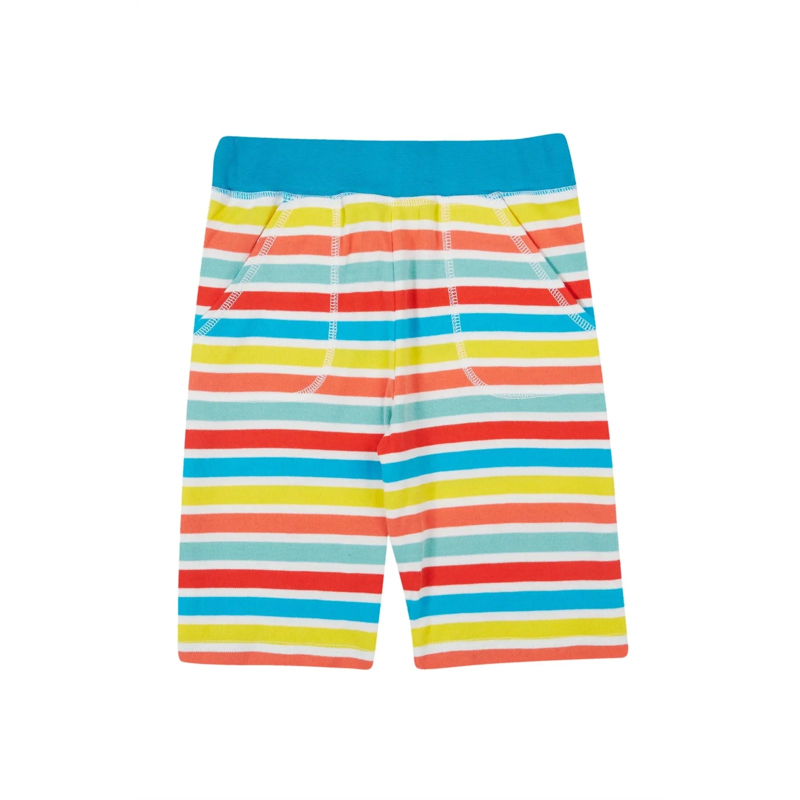 Sea Rainbow Stripe Sunny Shorts-Frugi-Modern Rascals