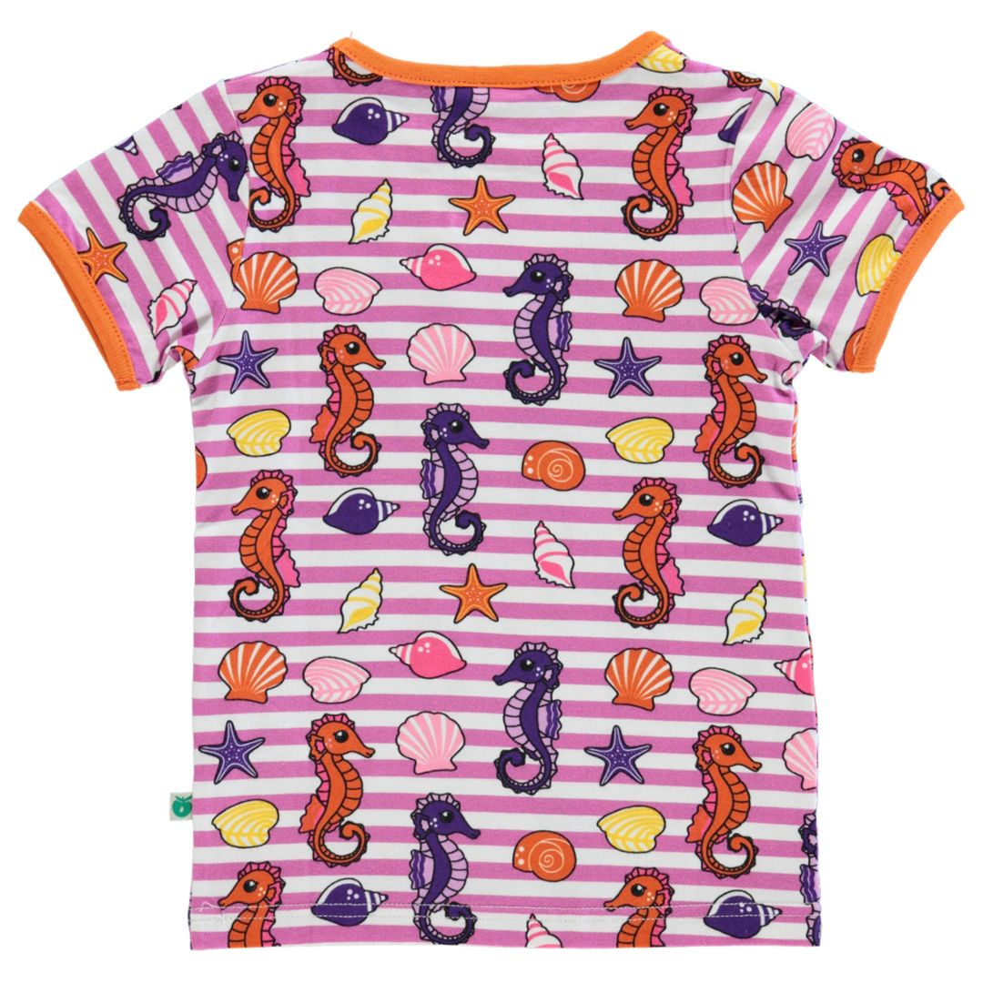 Seahorse Short Sleeve Shirt - Spring Pink - 1 Left Size 9-10 years-Smafolk-Modern Rascals