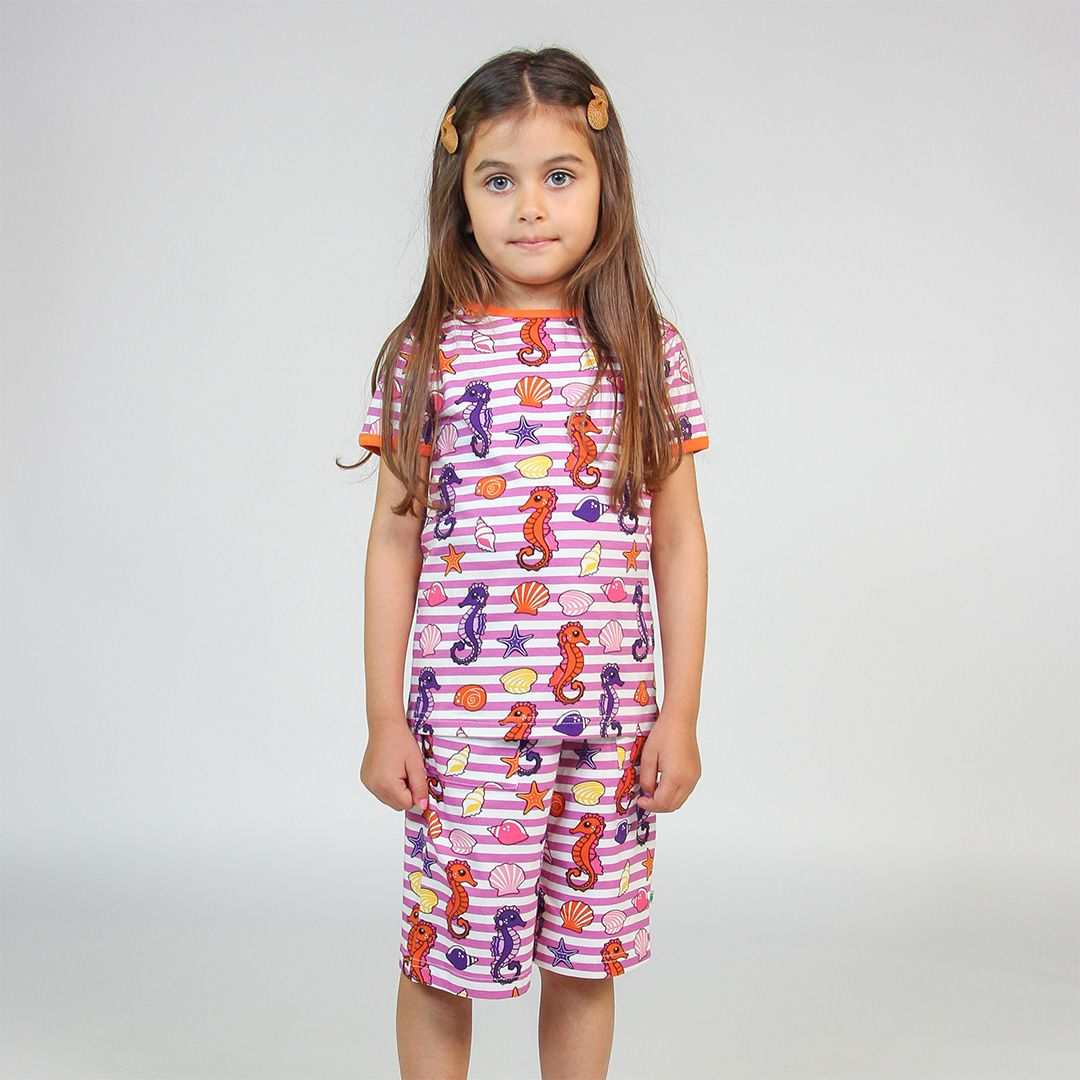 Seahorse Short Sleeve Shirt - Spring Pink - 1 Left Size 9-10 years-Smafolk-Modern Rascals