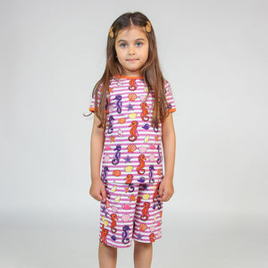 Seahorse Short Sleeve Shirt - Spring Pink - 1 Left Size 9-10 years-Smafolk-Modern Rascals