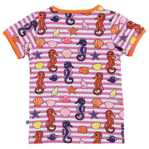 Seahorse Short Sleeve Shirt - Spring Pink-Smafolk-Modern Rascals