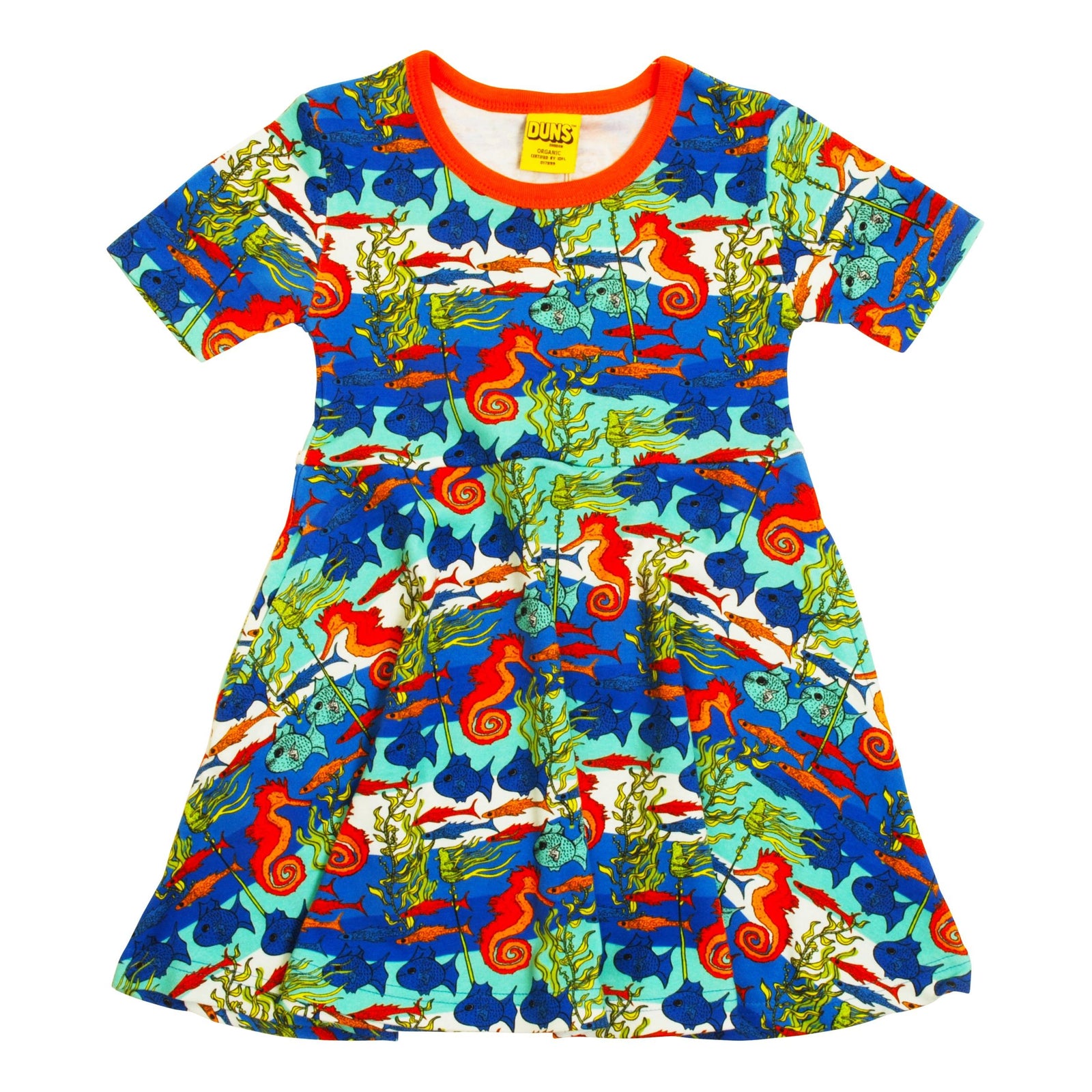 Seahorses Short Sleeve Skater Dress-Duns Sweden-Modern Rascals