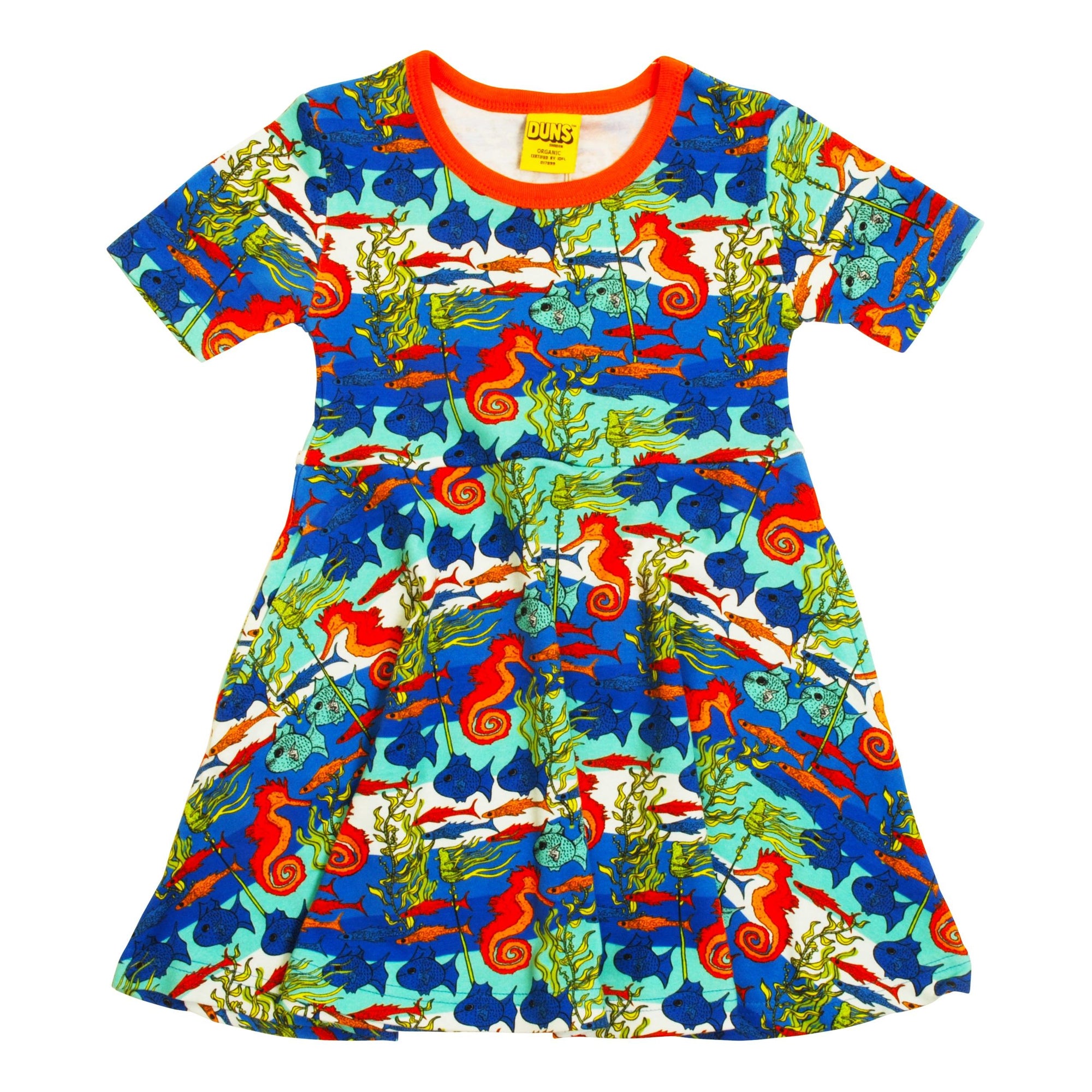 Seahorses Short Sleeve Skater Dress-Duns Sweden-Modern Rascals