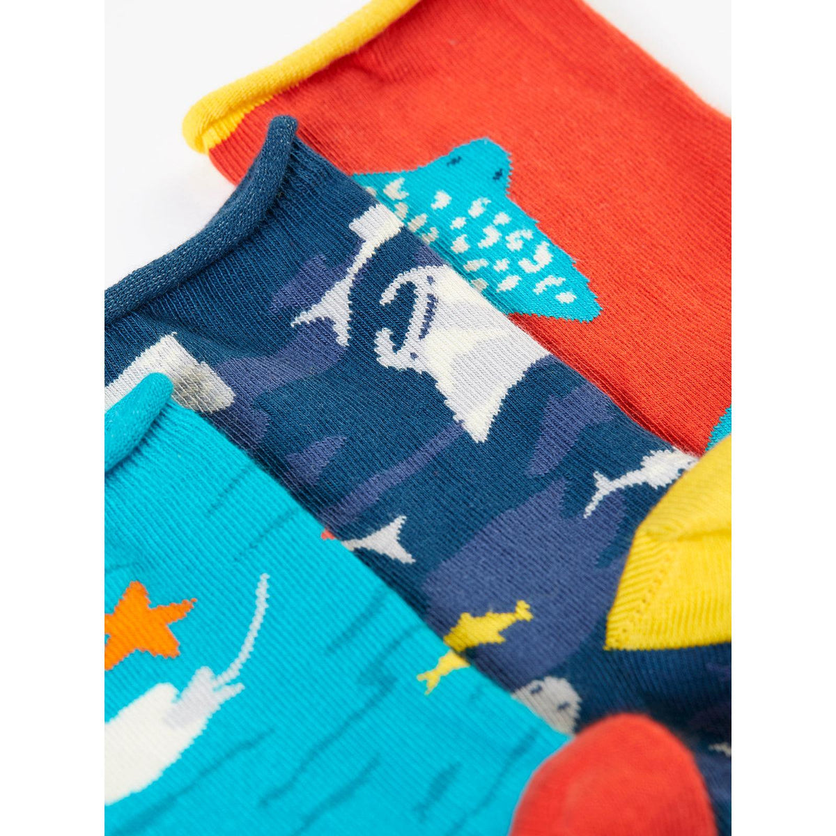 Sealife Roly Bamboo Socks - 3 Pack - 2 Left Size 4-6 years-Frugi-Modern Rascals