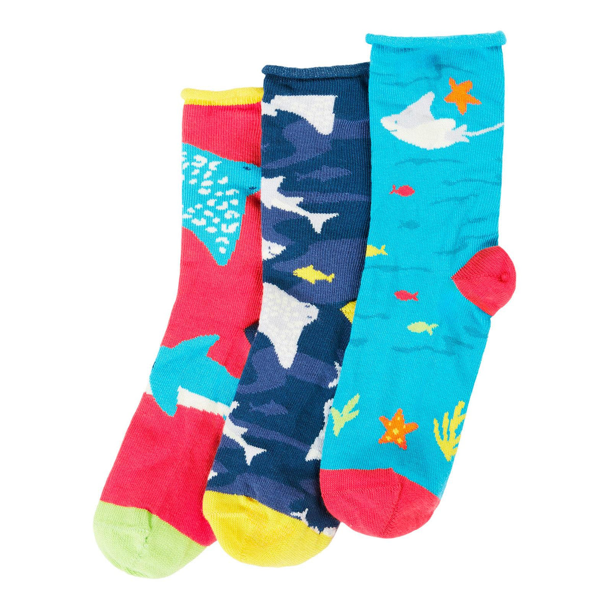 Sealife Roly Bamboo Socks - 3 Pack - 2 Left Size 4-6 years-Frugi-Modern Rascals