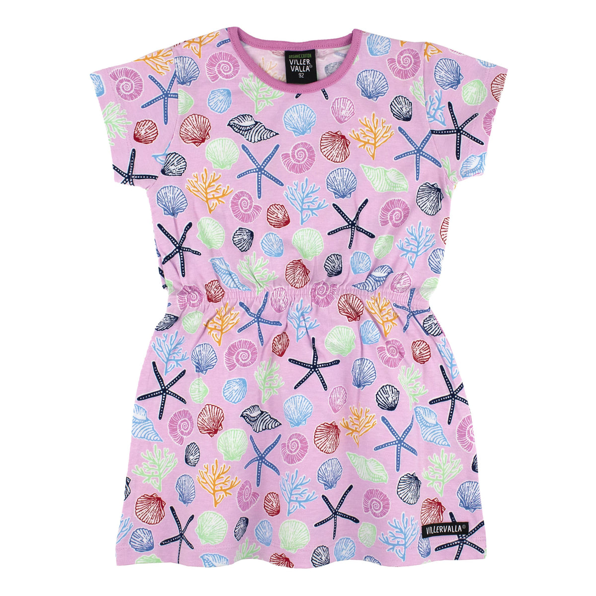 Seashell Short Sleeve Dress with Gathering - Light Lily-Villervalla-Modern Rascals