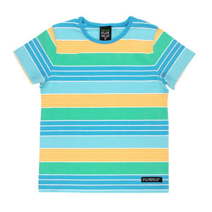 SECONDS - Villervalla Florida Multi Stripe Short Sleeve Shirt - Size 7-8 (128cm)-Warehouse Find-Modern Rascals