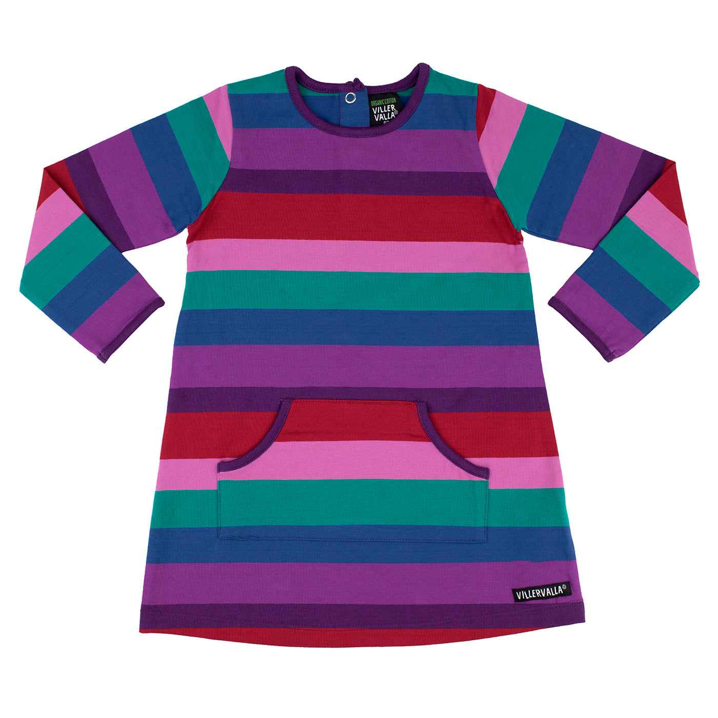 Serengeti Multistripe Long Sleeve Dress with Pocket-Villervalla-Modern Rascals