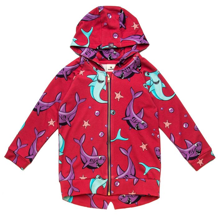 Sharks Hoodie - Red - 1 Left Size 8-10 years-Mullido-Modern Rascals