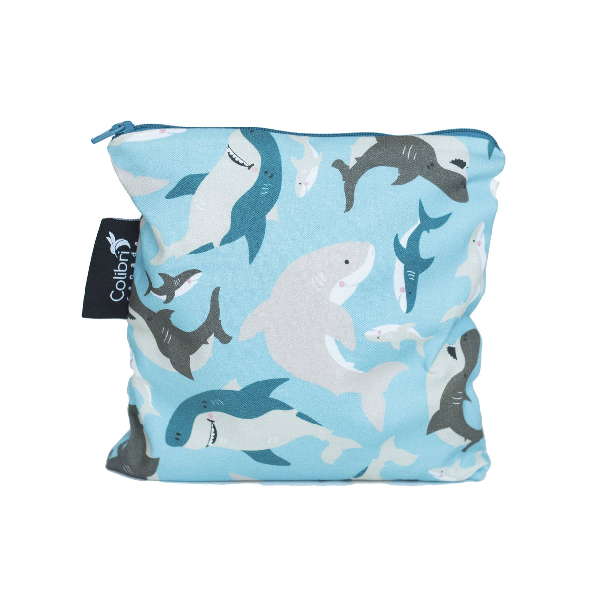 Sharks Reusable Snack Bag - Large-Colibri-Modern Rascals