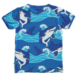 Sharks Short Sleeve Shirt in Brilliant Blue-Smafolk-Modern Rascals