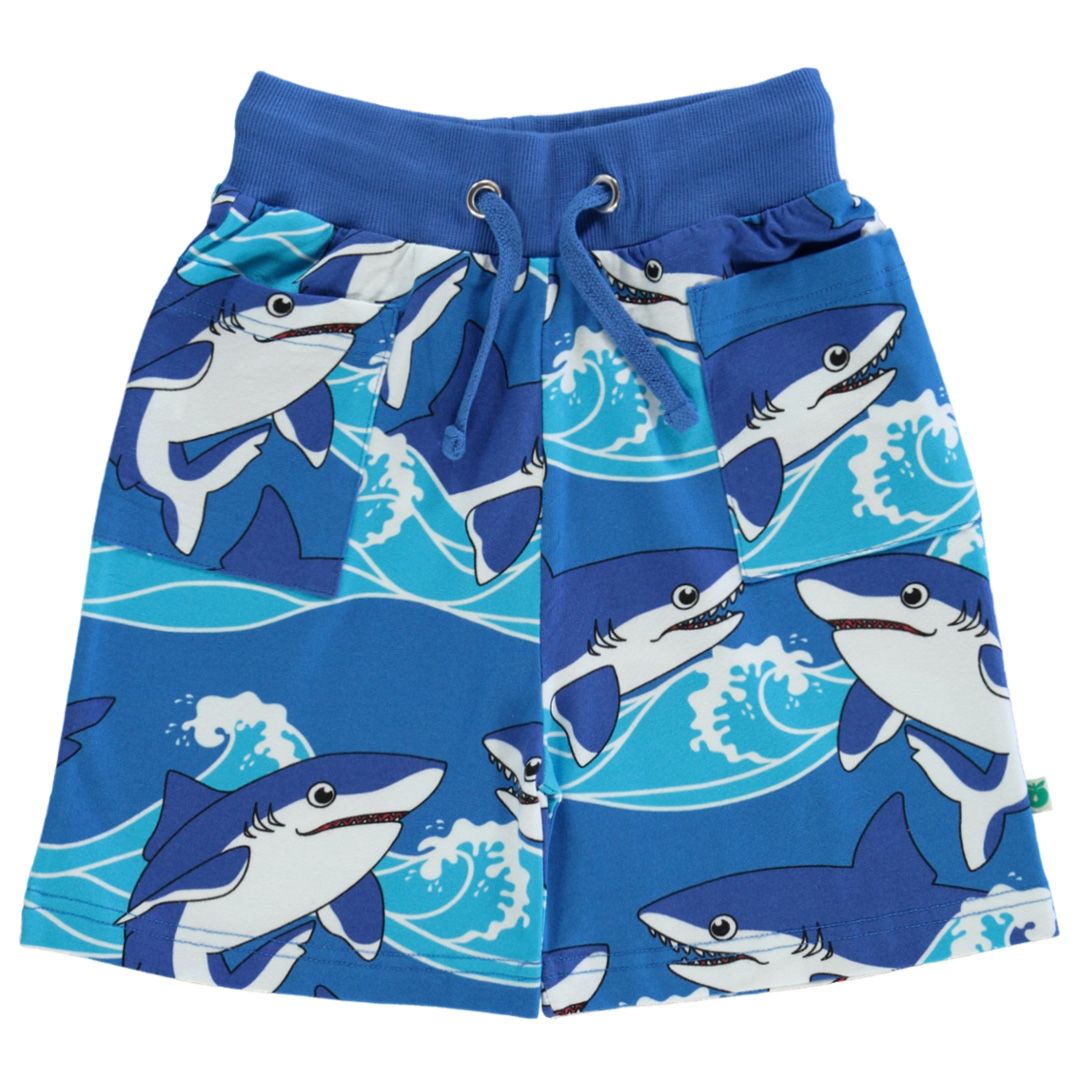 Sharks Shorts in Brilliant Blue - 2 Left Size 2-3 & 11-12 years-Smafolk-Modern Rascals