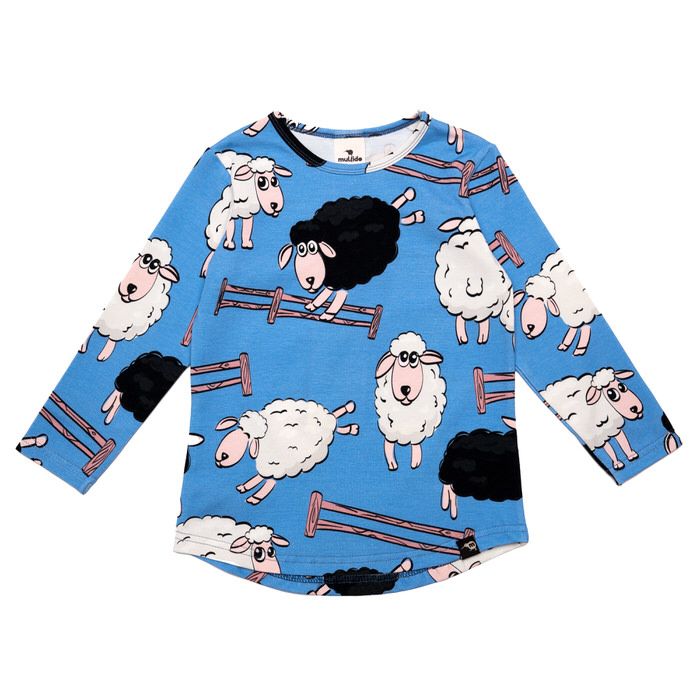 Sheep Long Sleeve Shirt - Blue - 2 Left Size 6-8 & 8-10 years-Mullido-Modern Rascals