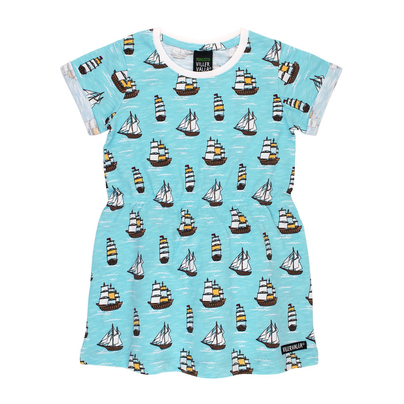 Ship Short Sleeve Dress With Fold Up Sleeves-Villervalla-Modern Rascals