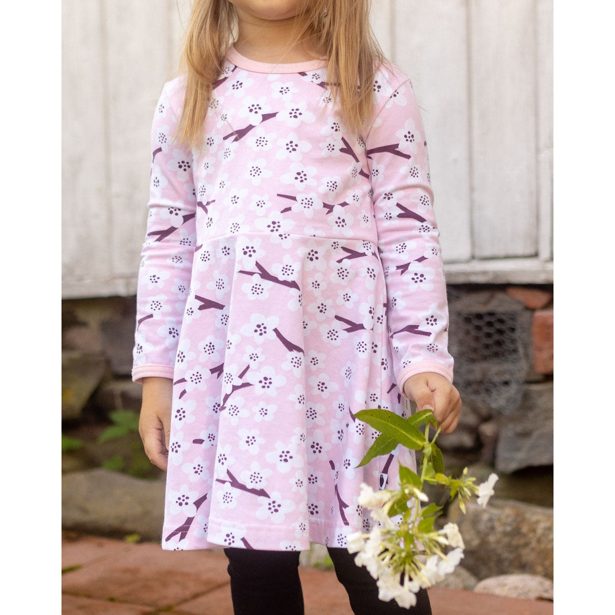 SINNA Long Sleeve Dress - Cherry Blossom in Soft Pink - 1 Left Size 4-5 years-PaaPii-Modern Rascals
