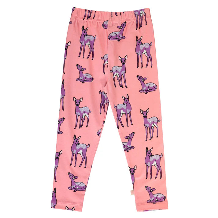 Smafolk Deer Leggings in Rose - 4-5 Years (110cm)-Warehouse Find-Modern Rascals