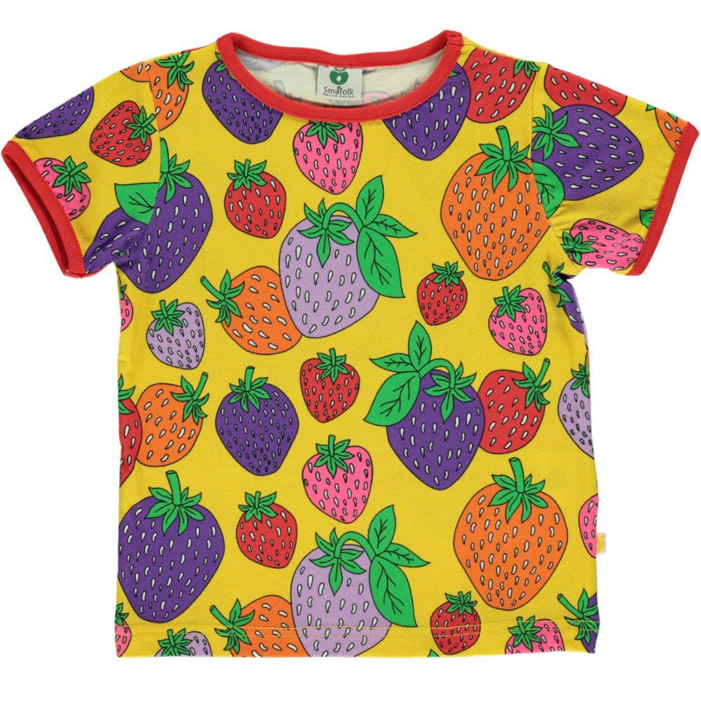 Smafolk SU23 Strawberry Short Sleeve T-Shirt - Yellow - 1 Left Size 11-12 years-Smafolk-Modern Rascals