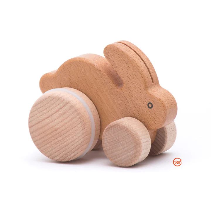 Small Push-Along Rabbit in Natural-Bajo-Modern Rascals