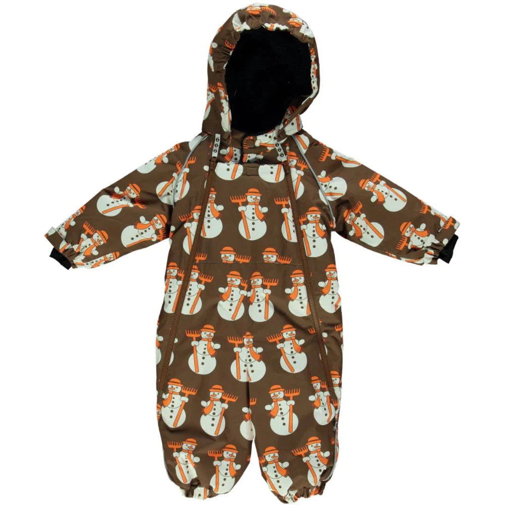 Snowperson Two-Zipper Snowsuit in Brown - 1 Left Size 6-12 months-Smafolk-Modern Rascals