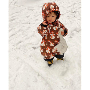 Snowperson Two-Zipper Snowsuit in Brown - 2 Left Size 6-12 months & 1-2 years-Smafolk-Modern Rascals