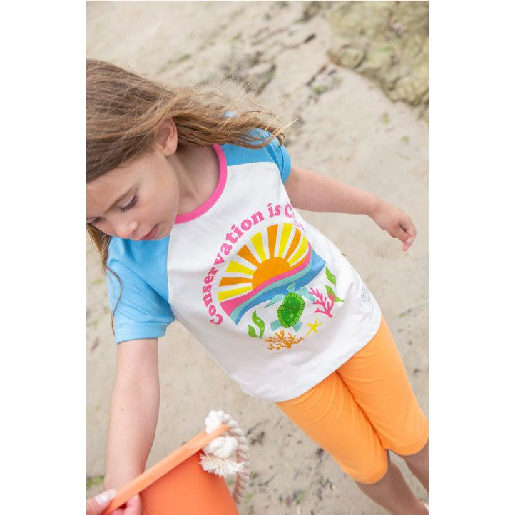 Soft White / Conservation Nyomi Raglan T-Shirt - 1 Left Size 4-5 years-Frugi-Modern Rascals