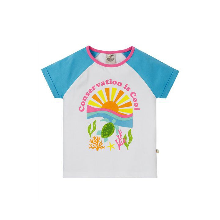 Soft White / Conservation Nyomi Raglan T-Shirt - 1 Left Size 4-5 years-Frugi-Modern Rascals