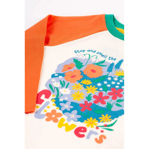 Soft White / Flowers Tamar Raglan-Frugi-Modern Rascals