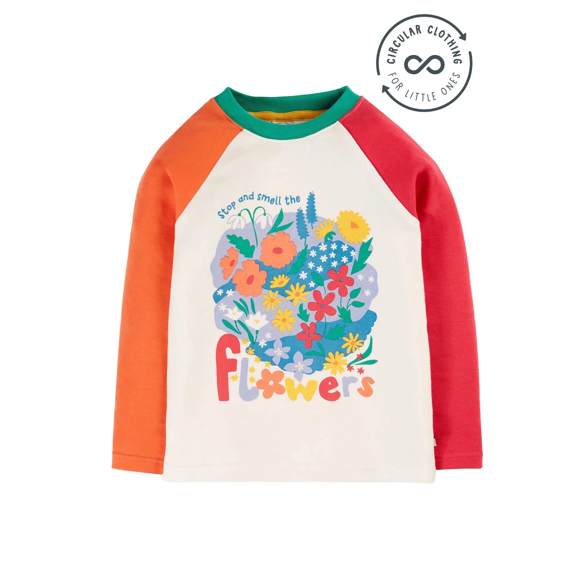 Soft White / Flowers Tamar Raglan-Frugi-Modern Rascals