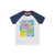 Soft White / Jawsome Reid Raglan T-Shirt - 2 Left Size 3-4 & 4-5 years-Frugi-Modern Rascals