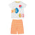 Soft White / Jellyfish Porthleven 2-Piece Shorts and Shirt Set - 1 Left Size 2-3 years-Frugi-Modern Rascals