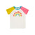Soft White / Rainbow Nyomi Raglan T-Shirt-Frugi-Modern Rascals