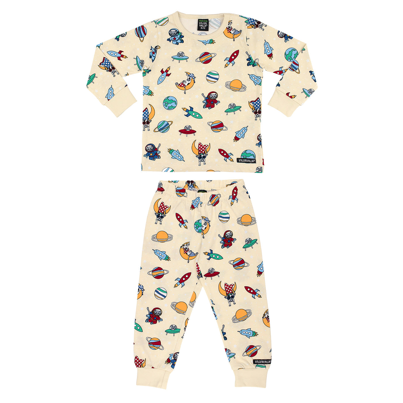Space Long Sleeve Shirt and Pant Set - Light Beige-Villervalla-Modern Rascals