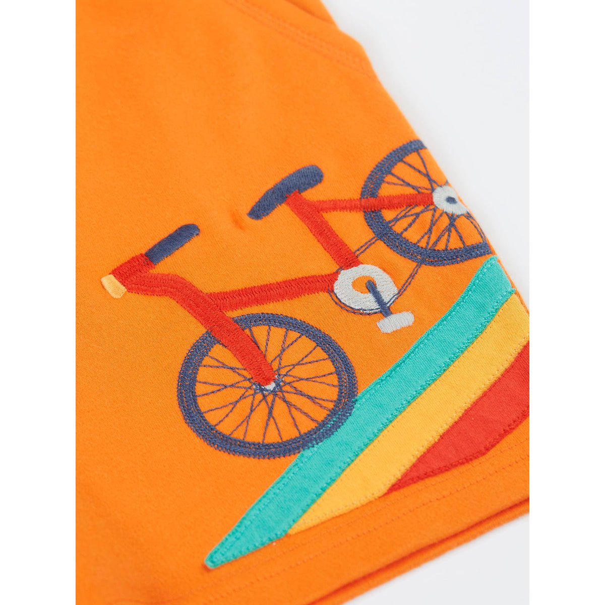 Spark Orange/Bike Birch Shorts-Frugi-Modern Rascals