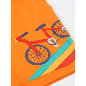 Spark Orange/Bike Birch Shorts-Frugi-Modern Rascals